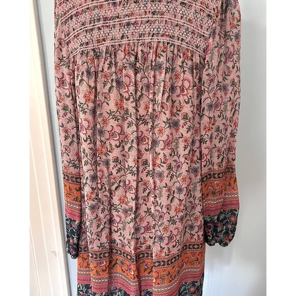 Johnny Was Floral Print Boho Dress Size Medium Long Sleeve - Picture 4 of 4